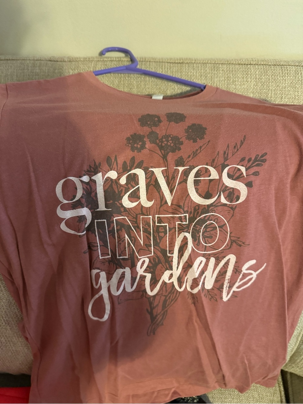 Bella Canvas Dusty Rose 'Graves Into Gardens' Graphic Tee